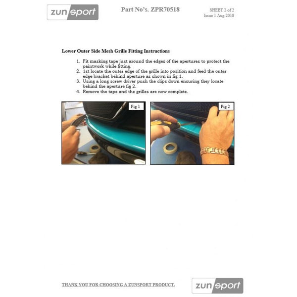 Zunsport Full 7-Piece Grille Set 2018-2020 Porsche 718 Boxster/Cayman GTS